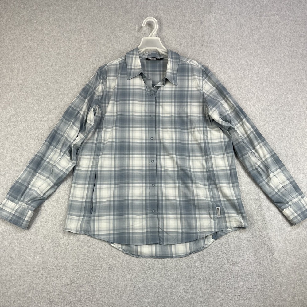Outdoor Research Astroman Sun Shirt Womens XL Plaid UPF Lightweight